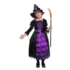 Spooktacular Creations Classic Costumes Purple Witch Costume With Spider Web Skirt - Child 8 Spooktacular Creations Classic Costumes Purple Witch Costume With Spider Web Skirt - Child