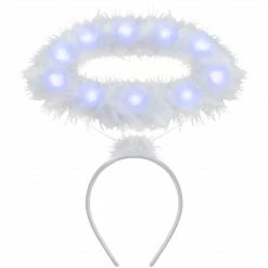 Spooktacular Creations Headwear White LED Angel Halo Headband Cosplay Kit Role Play Accessories