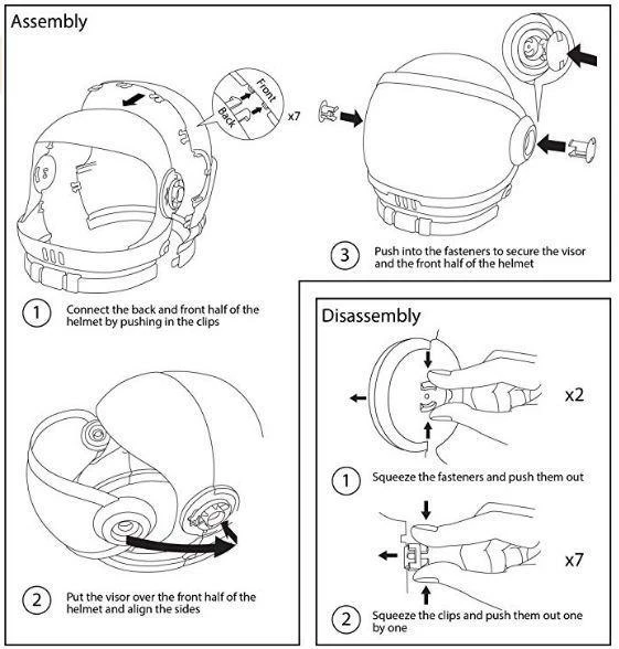 Spooktacular Creations Astronaut Helmet With Movable Visor - Child Child Costumes 5 Spooktacular Creations Astronaut Helmet With Movable Visor - Child Child Costumes