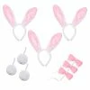 Spooktacular Creations White Bunny Cosplay Accessories Set, 3 Pack Headwear