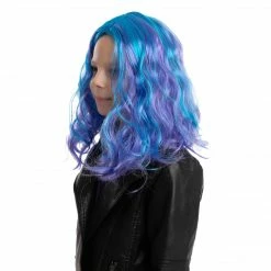 Spooktacular Creations Girl Long Blue Curly Wig For Cosplay- Child Wigs 10 Spooktacular Creations Girl Long Blue Curly Wig For Cosplay- Child Wigs