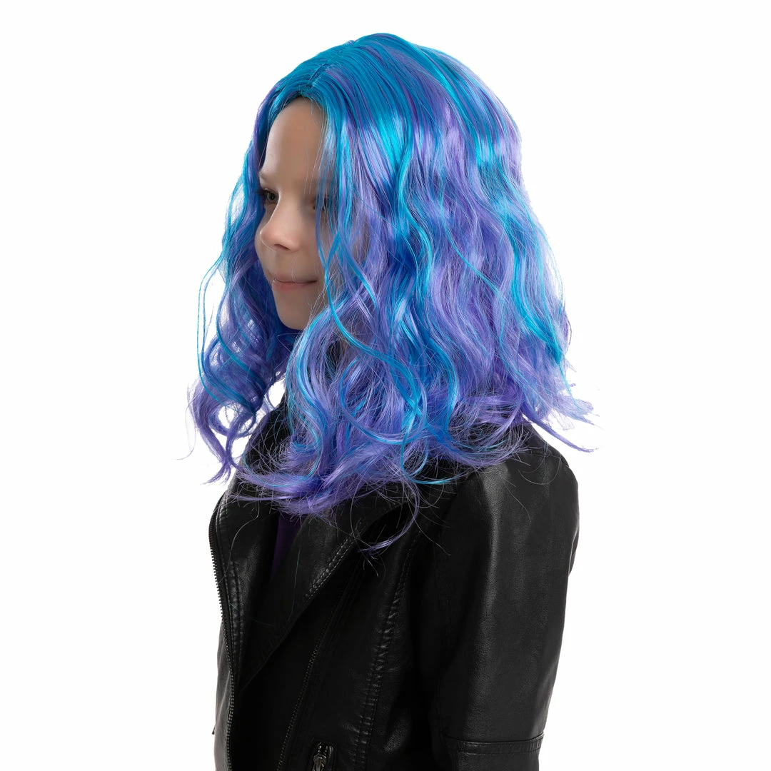Spooktacular Creations Girl Long Blue Curly Wig For Cosplay- Child Wigs 6 Spooktacular Creations Girl Long Blue Curly Wig For Cosplay- Child Wigs