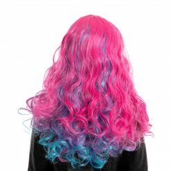 Spooktacular Creations Girl Long Pink Curly Wig For Cosplay- Child Wigs