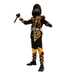 Spooktacular Creations Golden Ninja Costume For Role Play Cosplay- Child