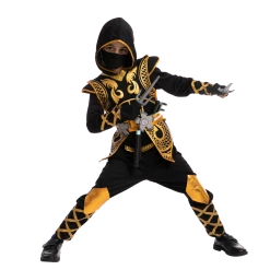 Spooktacular Creations Golden Ninja Costume For Role Play Cosplay- Child