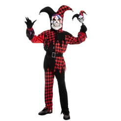 Spooktacular Creations Evil Jester Costume (Red) Cosplay- Child Classic Costumes