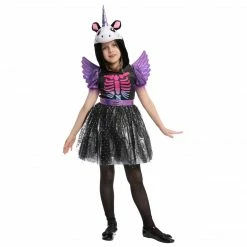 Spooktacular Creations Dark Unicorn Skeleton Dress Costume Cosplay- Child