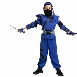Spooktacular Creations Classic Costumes Blue Ninja Costume Cosplay- Child
