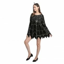 Spooktacular Creations Classic Costumes Spider Web Poncho Costume Cosplay- Adult
