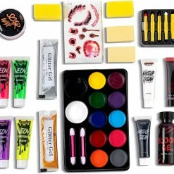 Spooktacular Creations Cosplay Makeup Kit With Glow In The Dark Face Cream