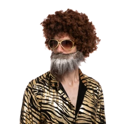 Spooktacular Creations Brown Afro Wig With Beard - Adult Adult Costumes