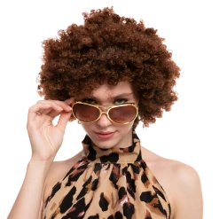 Spooktacular Creations Brown Afro Wig With Beard - Adult Adult Costumes