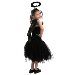 Spooktacular Creations Accessories Black Angel Wings & Halo Headband With Wand - Child