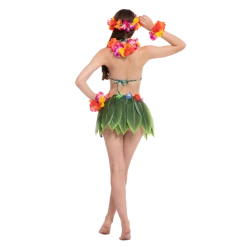 Spooktacular Creations Hawaiian Dancer Cosplay Costume Set In Warm Colors Headwear