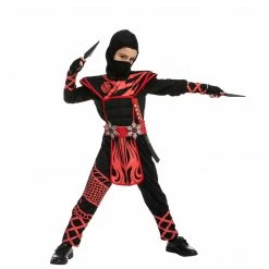 Spooktacular Creations Dragon Scales Red/Black Ninja Costume Cosplay- Child
