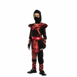Spooktacular Creations Dragon Scales Red/Black Ninja Costume Cosplay- Child
