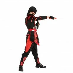 Spooktacular Creations Ninja Warrior Red/Black Costume Cosplay- Child Classic Costumes