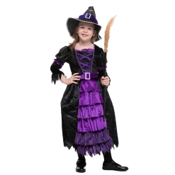 Spooktacular Creations Classic Costumes Purple Witch Costume With Spider Web Skirt - Child
