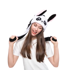 Spooktacular Creations Headwear Jumping Hat With Moving Ears (Bunny, Panda, Puppy), 3 Packs