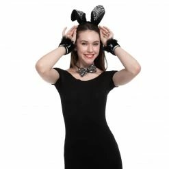 Spooktacular Creations Black Bunny With Sequins Cosplay Accessories Set 12 Spooktacular Creations Black Bunny With Sequins Cosplay Accessories Set