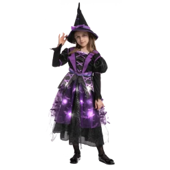 Spooktacular Creations Child Costumes LED Light Up Witch Costume For Role Play Cosplay- Child