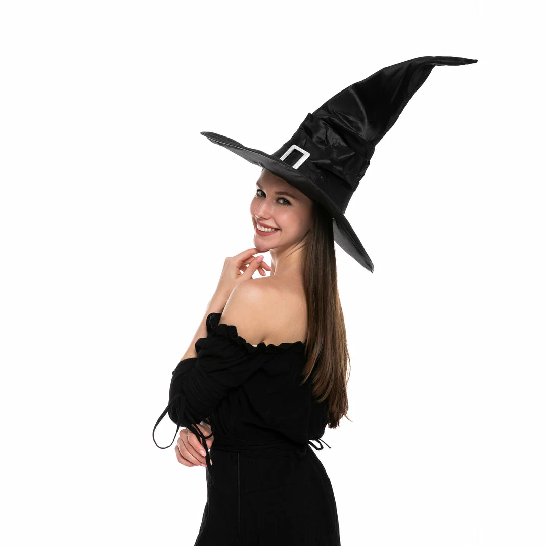 Spooktacular Creations Headwear Large Ruched Black Witch Hat Role Play Cosplay Accessaries - Adult 5 Spooktacular Creations Headwear Large Ruched Black Witch Hat Role Play Cosplay Accessaries - Adult