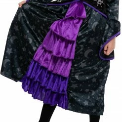 Spooktacular Creations Purple Witch Costume With Stars And Moon Skirt Design - Child Classic Costumes