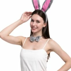 Spooktacular Creations Grey Bunny Cosplay Accessories Set Headwear