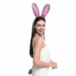 Spooktacular Creations Grey Bunny Cosplay Accessories Set, 3 Pack