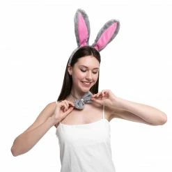 Spooktacular Creations Grey Bunny Cosplay Accessories Set, 3 Pack