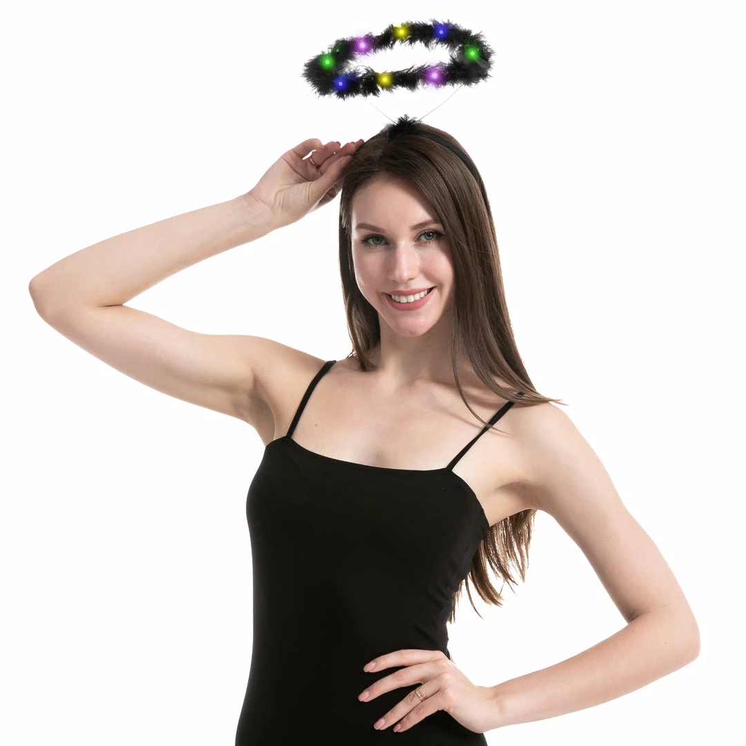 Spooktacular Creations Black LED Angel Halo Headbands, 3 Pack 4 Spooktacular Creations Black LED Angel Halo Headbands, 3 Pack