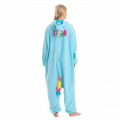 Spooktacular Creations Animal Costumes Blue Unicorn Pajamas Onesie - Adult