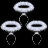 Spooktacular Creations Headwear White LED Angel Halo Headband Cosplay Kit Role Play Accessories, 3 Pack