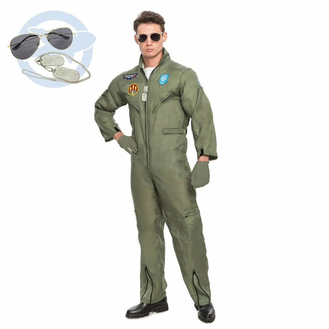 Spooktacular Creations Military Fighter Pilot Costume With Accessories - Adult Classic Costumes 3 Spooktacular Creations Military Fighter Pilot Costume With Accessories - Adult Classic Costumes