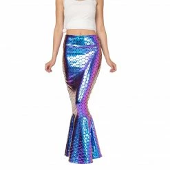 Spooktacular Creations Adult Costumes Metallic Hologram Shiny Mermaid Skirt Costume Cosplay - Adult