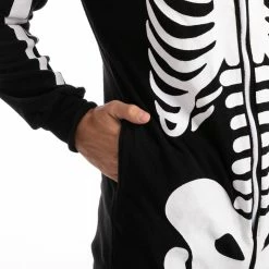 Spooktacular Creations Skeleton Plush Pajamas Onesie - Adult Skeleton/ Day Of The Dead 16 Spooktacular Creations Skeleton Plush Pajamas Onesie - Adult Skeleton/ Day Of The Dead