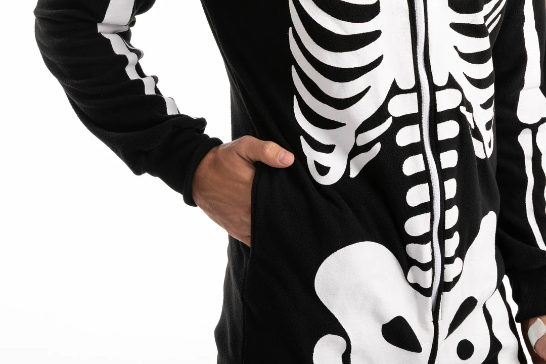 Spooktacular Creations Skeleton Plush Pajamas Onesie - Adult Skeleton/ Day Of The Dead 9 Spooktacular Creations Skeleton Plush Pajamas Onesie - Adult Skeleton/ Day Of The Dead