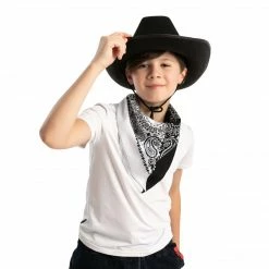 Spooktacular Creations Black Cowboy Hat With 3 Bandanas