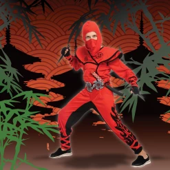 Spooktacular Creations Red Ninja Costume Cosplay - Child Classic Costumes