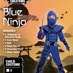 Spooktacular Creations Striking Blue Ninja Costume Cosplay Role Play- Child 11 Spooktacular Creations Striking Blue Ninja Costume Cosplay Role Play- Child