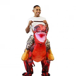 Spooktacular Creations Inflatable Ride-On Red Raptor Costume -Adult Animal Costumes