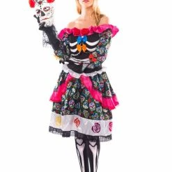 Spooktacular Creations Skeleton/ Day Of The Dead Women's Day The Dead Spanish Costume Set Cosplay