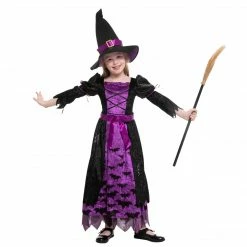 Spooktacular Creations Classic Costumes Bat Witch Costume (Purple) - Child