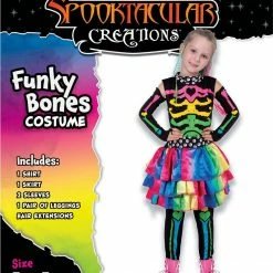 Spooktacular Creations Funky Bones Colorful Skeleton Deluxe Costume For Girls Cosplay