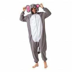 Spooktacular Creations Elephant Animal Onesie Pajama Costume Cosplay- Adult