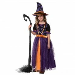 Spooktacular Creations Classic Costumes Purple LED Witch Costume Cosplay - Child