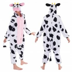 Spooktacular Creations Cow Animal Onesie Pajama Costume - Adult Animal Costumes