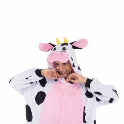Spooktacular Creations Cow Animal Onesie Pajama Costume - Adult Animal Costumes