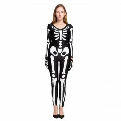 Spooktacular Creations Skeleton/ Day Of The Dead Skeleton Glow In The Dark Catsuit Bodysuit Costumes For Women - Adult