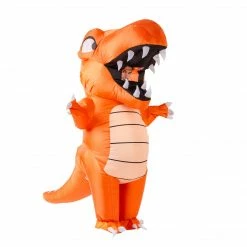 Spooktacular Creations Inflatable Animated Orange Dinosaur Costume Cosplay